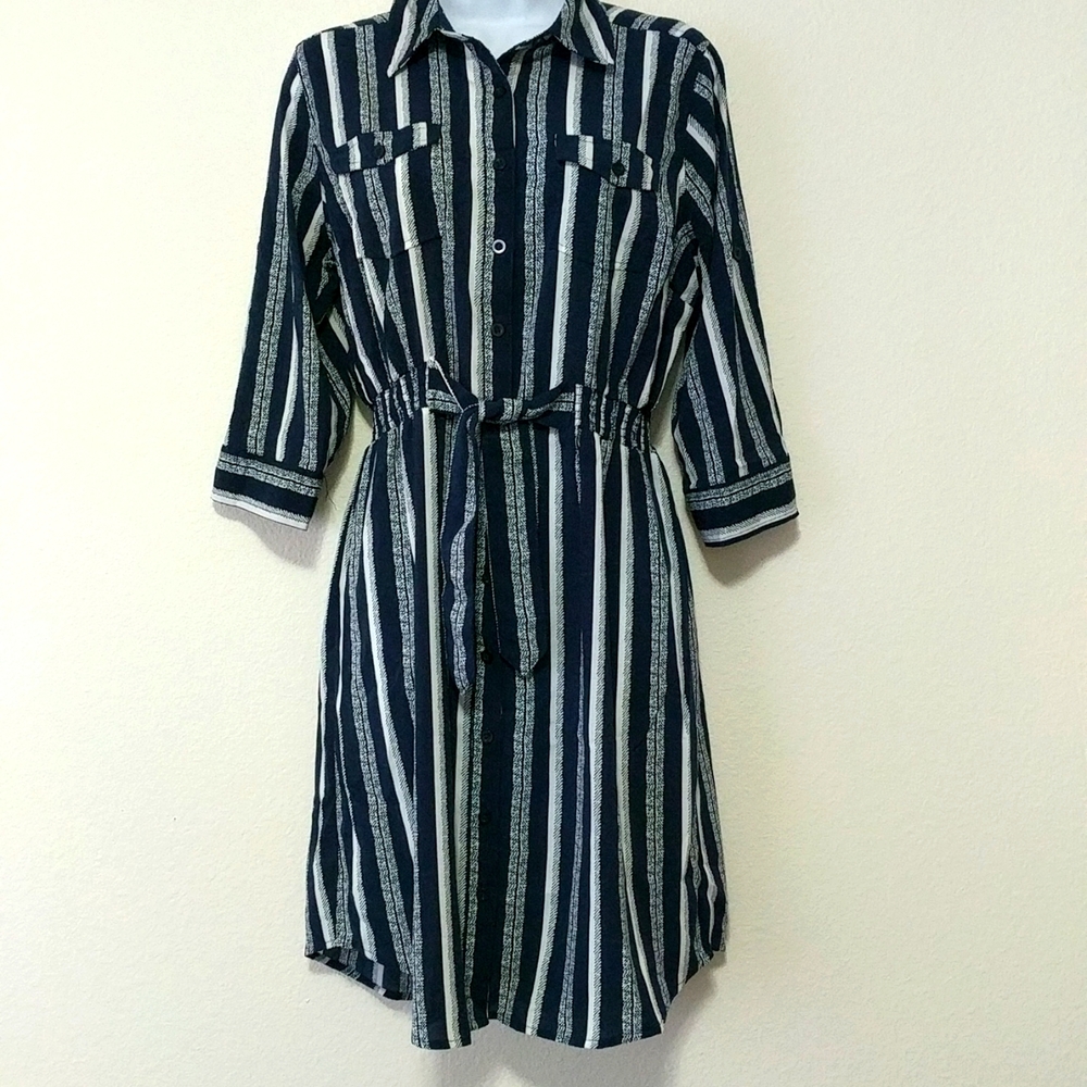 Striped Button Up Dress